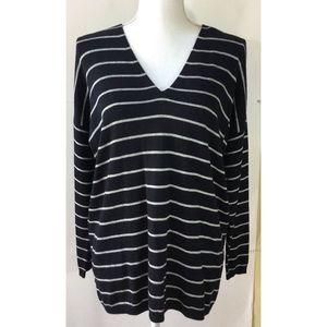Navy & Gray Striped Ann Taylor Sweater
